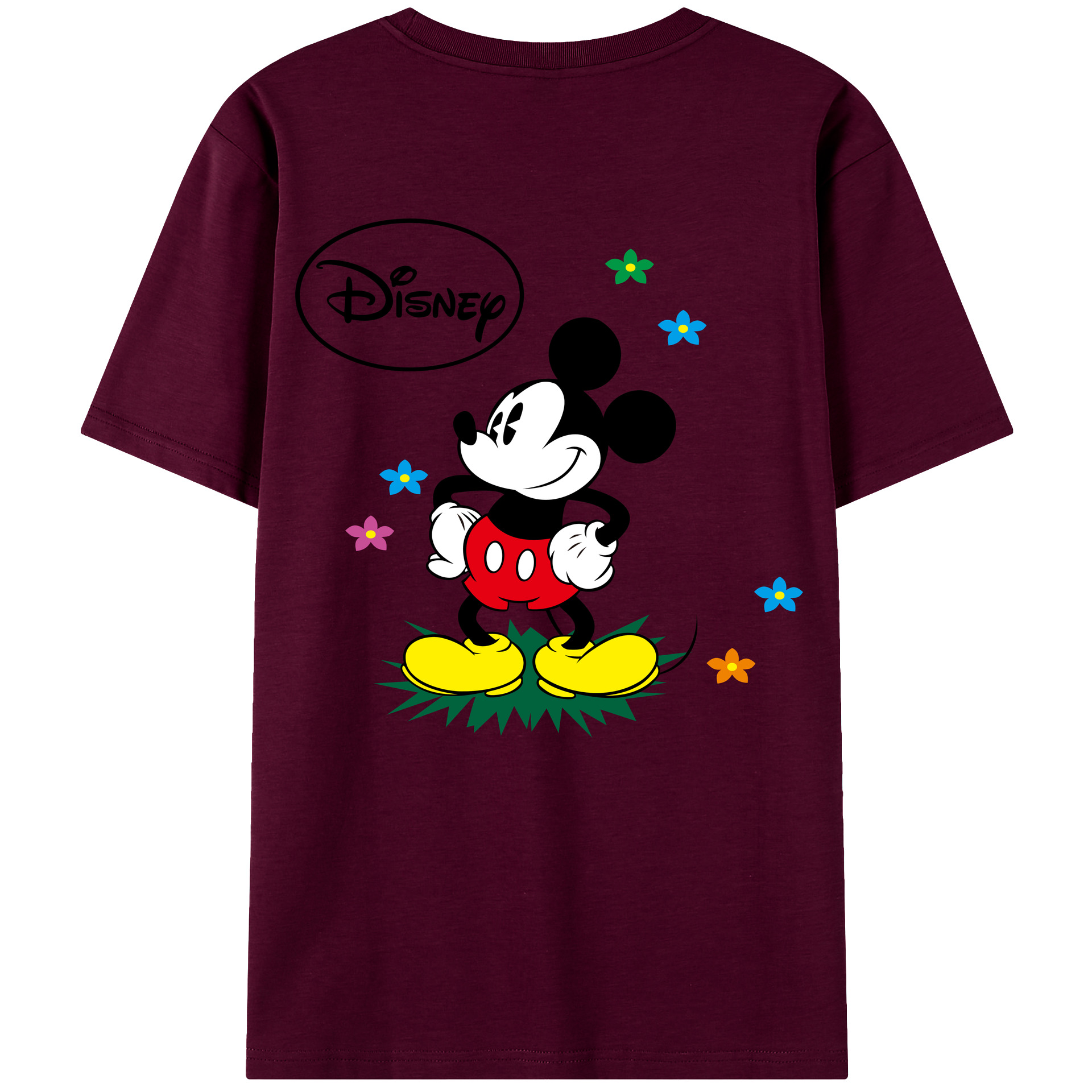 （画像用） ミッキーマウス Mickey Mouse レディース半袖Tシャツ(バックプリント)